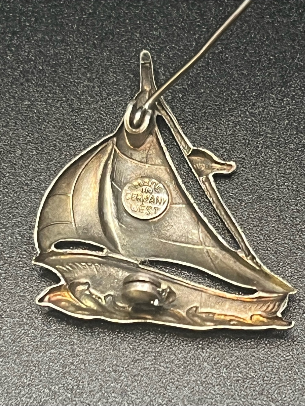 Vintage tested sterling silver west germany sailboat brooch nautical pin - Picture 4 of 7
